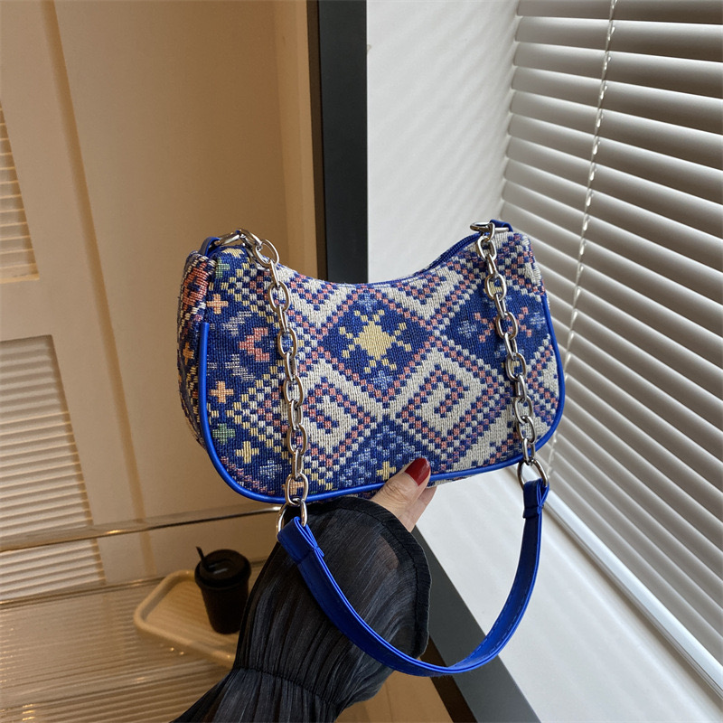 Free Shipping Winter Underarm Shoulder Fashionable Small Square Handbags Women Shopper Totes Ethnic Style Canvas Girl Crossbody Designer Bag Luxury Ba