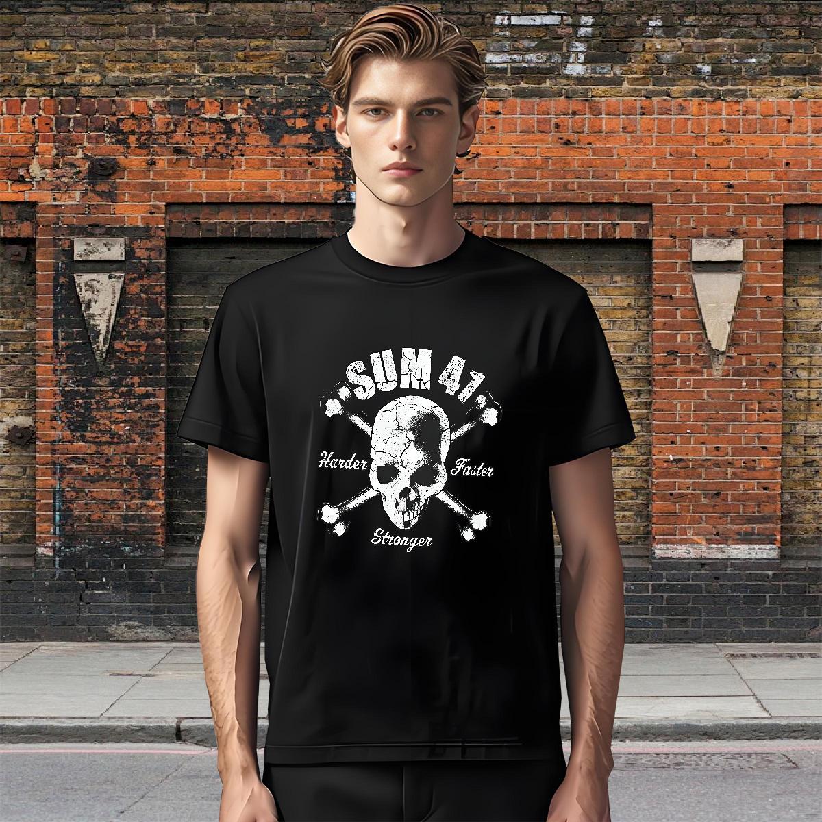 Brand Mens T Shirts 100% Cotton 230g skull Home Outdoor Skull Breathable Crew Neck Mens Tshirts Factory Direct Tee Shirt