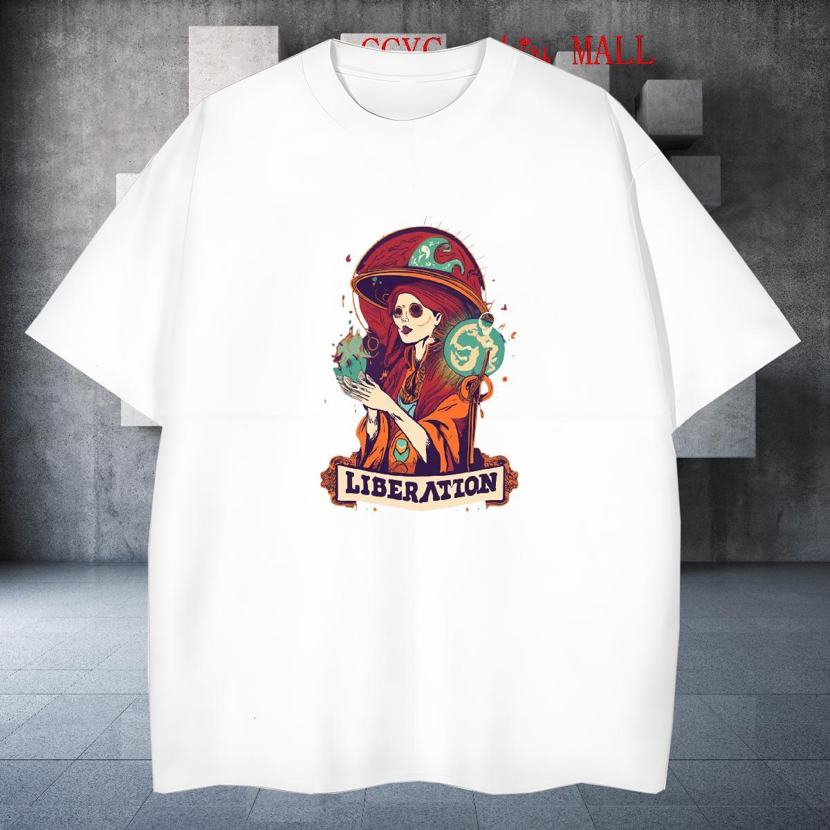 Brand T shirt 230g Cotton skull Home Outdoor Plus Size Cartoon Breathable Short Sleeve Men Tees DIY Customized Clothes