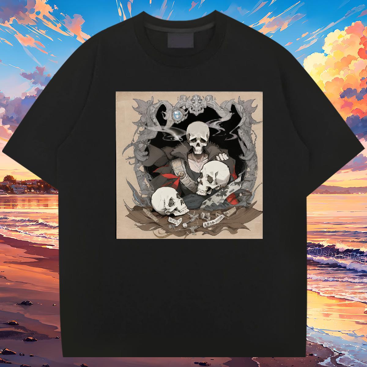 Cool Design Men T Shirts 100% Cotton 230g skull Street Casual Asian Size Short Sleeve Soft Men Clothes T-Shirt 2024 New Polos