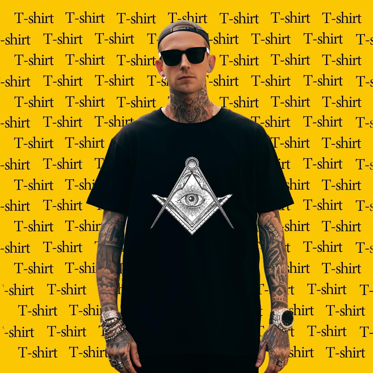 Popular Man T Shirts 230g 100% Cotton eye of the devil Street wear Hip Hop Asian Size Breathable Crew Neck Couples T Shirts 2024 Summer Tee Shirt