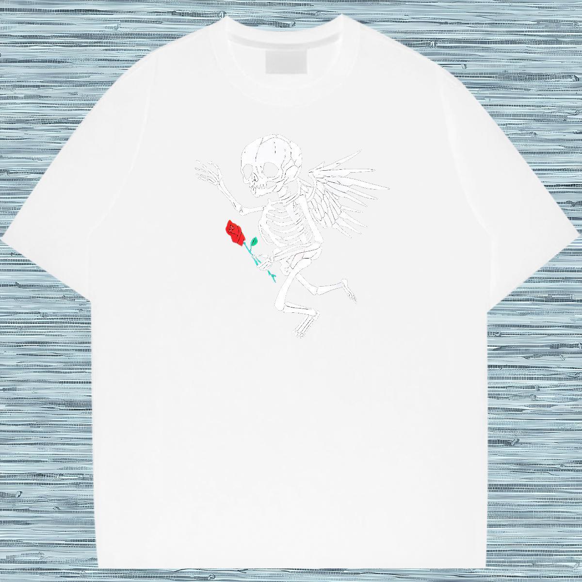 Cool T-Shirts for Men 230g Cotton skull Daily Wear DIY Anime Breathable Short Sleeve Tshirt for Man Woman Designer Fashion Tshirts
