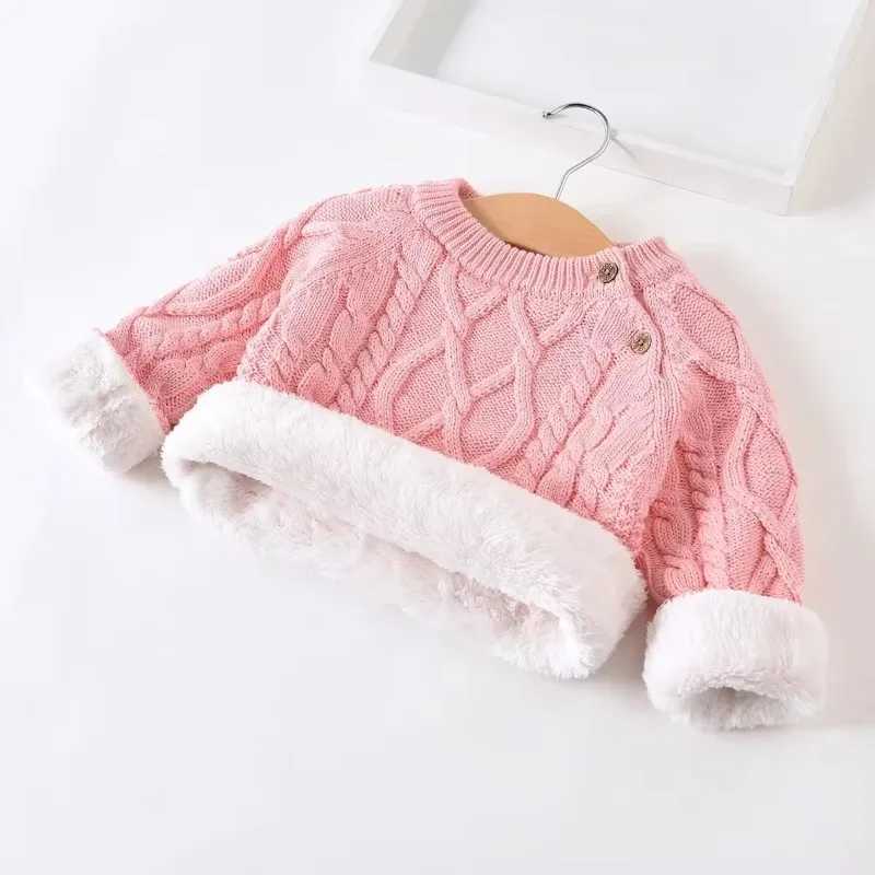 Children boys girls sweaters babies toddlers warm sweaters childrens cartoons thick tops wool zippersW240824
