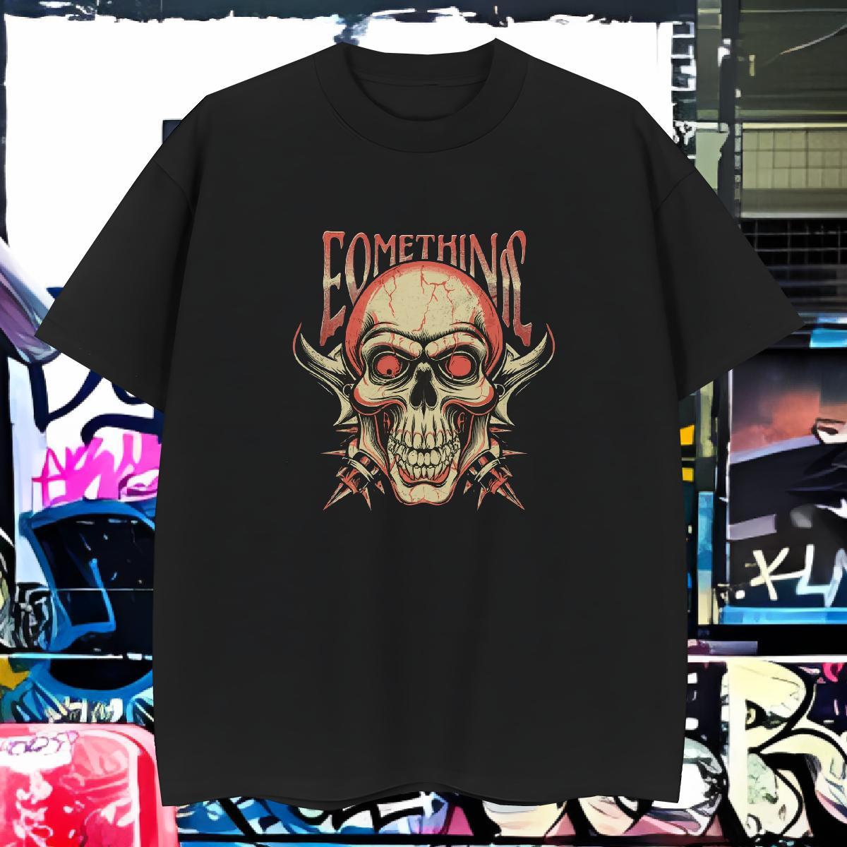 Cool T shirt 230g Cotton skull Beach Plus Size Cartoon O Neck Short Sleeves Tshirts Fashion Casual Tee Shirt