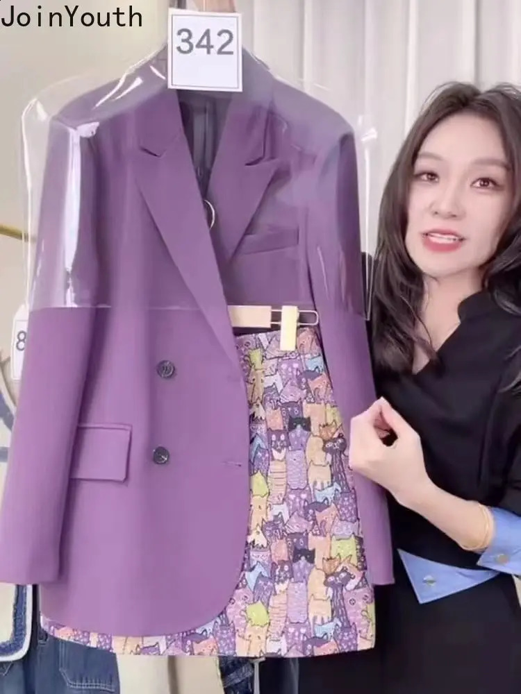 2 Piece Skirt Set Women Temperament Oversized Blazer Coat High Waist Floral Bodycon Mini Skirts Outfits Korean Fashion Suits 240826