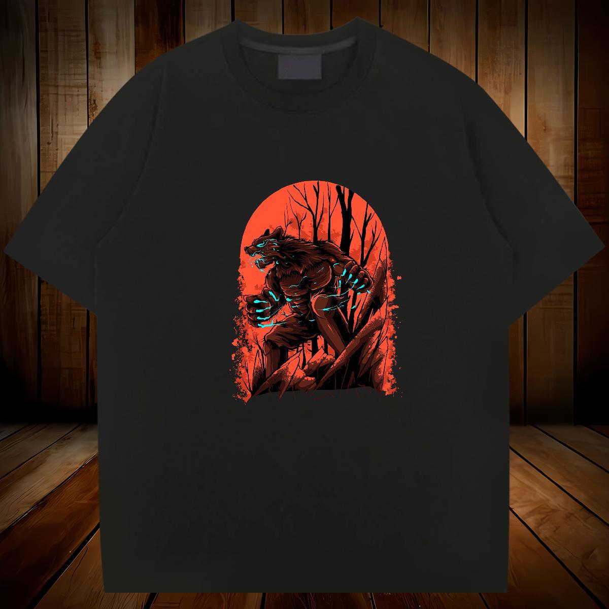 Soft T-Shirts for Men 230g Cotton skull Beach Cartoon Print Breathable Short Sleeve Tshirts Casual New Tees