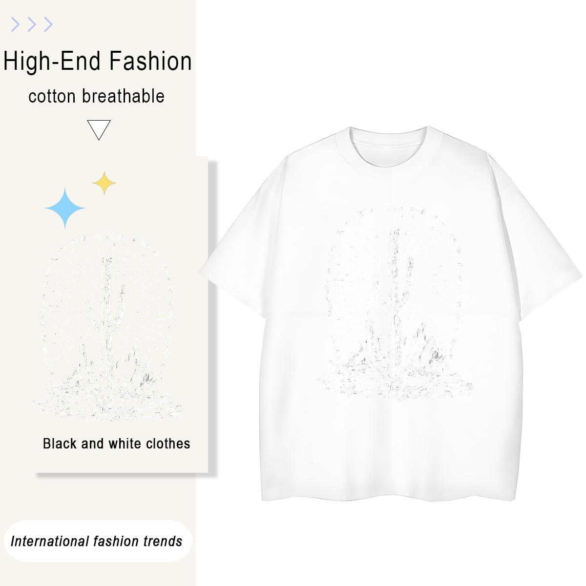 Designer Nice Couples T Shirts 230g Pure Cotton handpainted Sport T-Shirts Round Neck Short Sleeve Customized Tee Shirt