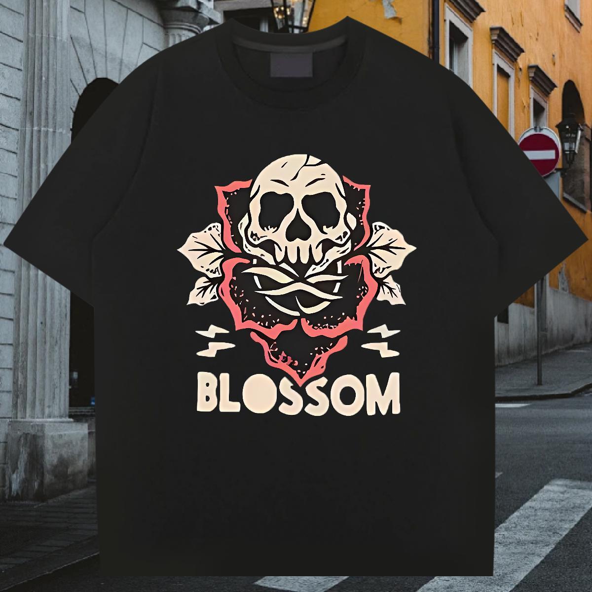 Unisex T-Shirts 230g 100% Cotton halloween Summer Casual Black White Breathable Short Sleeve Men Tshirts Fashion Designer Clothings