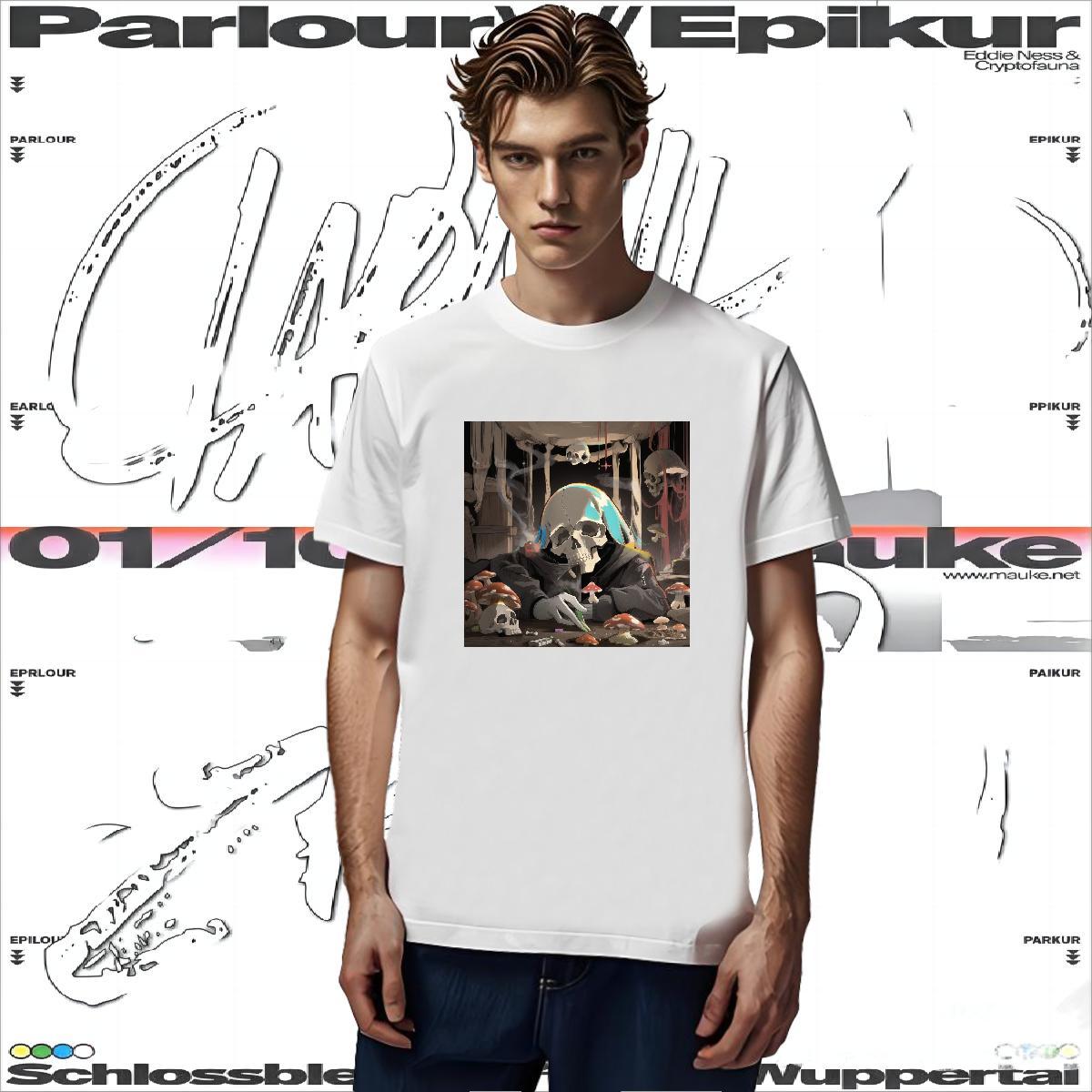 Loose Fit T Shirts Men 100% Cotton 230g skull Hip Hop Street Plus Size Custom Breathable Short Sleeve Mens Tshirts 2024 New Top Tees