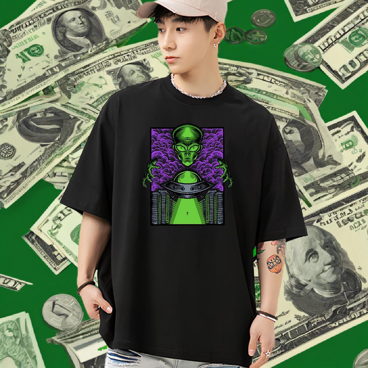 Wholesale Men T Shirts 230g Cotton ET Spring Summer Custom Cartoon Short Sleeve Soft Couples T Shirts Fashion Design Tshirts