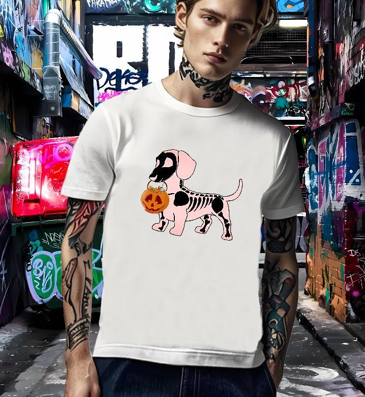 TOP Quality Mens T Shirts 230g Cotton dog Daily Outfit Skull Breathable Crew Neck Tshirt for Man Woman 2024 New Tops Tees