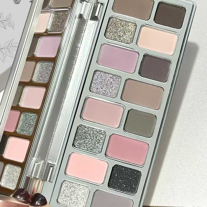 Cool Rose Pink Brown Broken Dia ~ Steal Heart 16 Color Eyeshadow Matte Pearl Glitter Cos Play Makeup Cement Tray Daily W240826