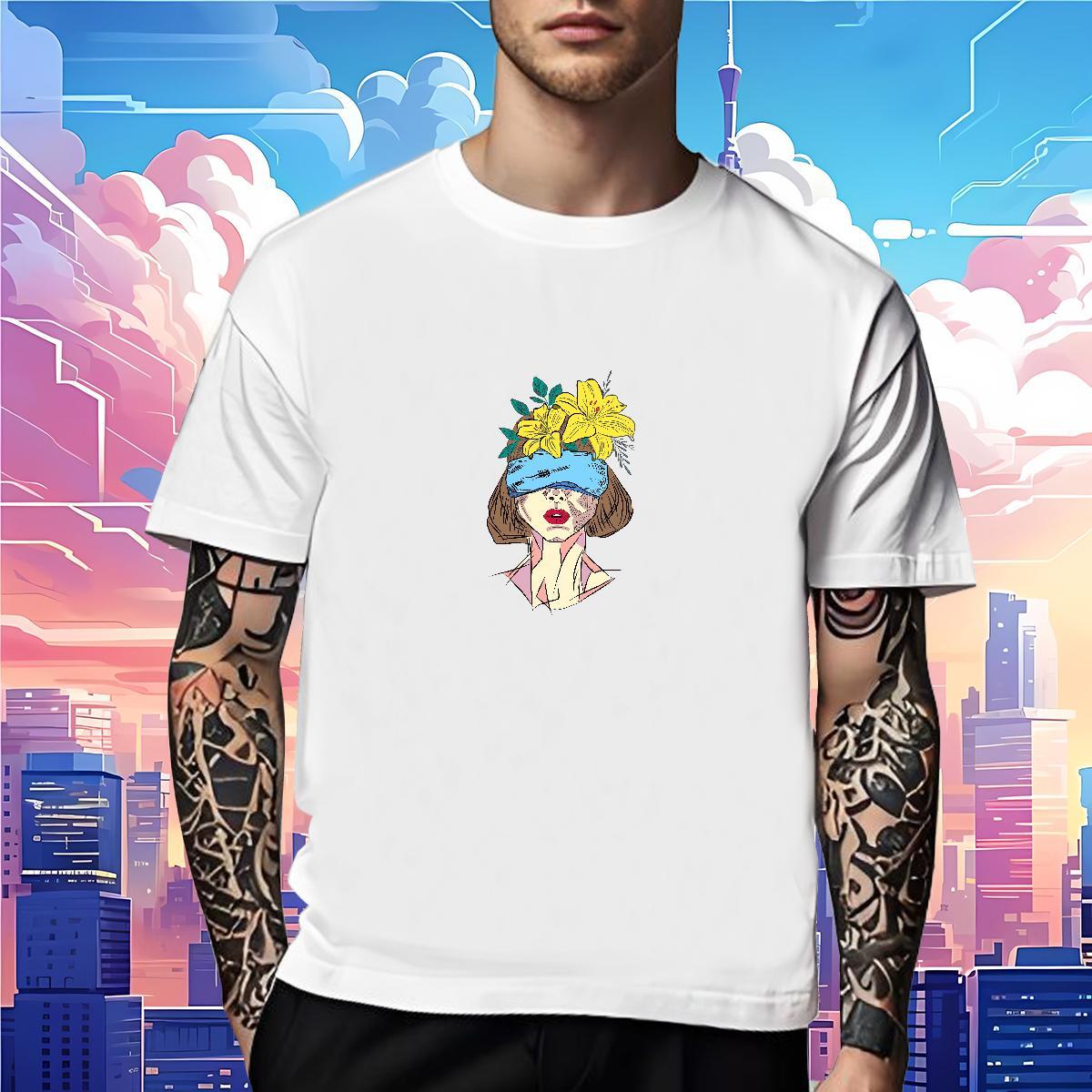 Loose Fit T shirt 230g 100% Cotton portrait Sport Custom Printing Breathable Soft Men Tops Tees 2024 Designer Tees Shirts