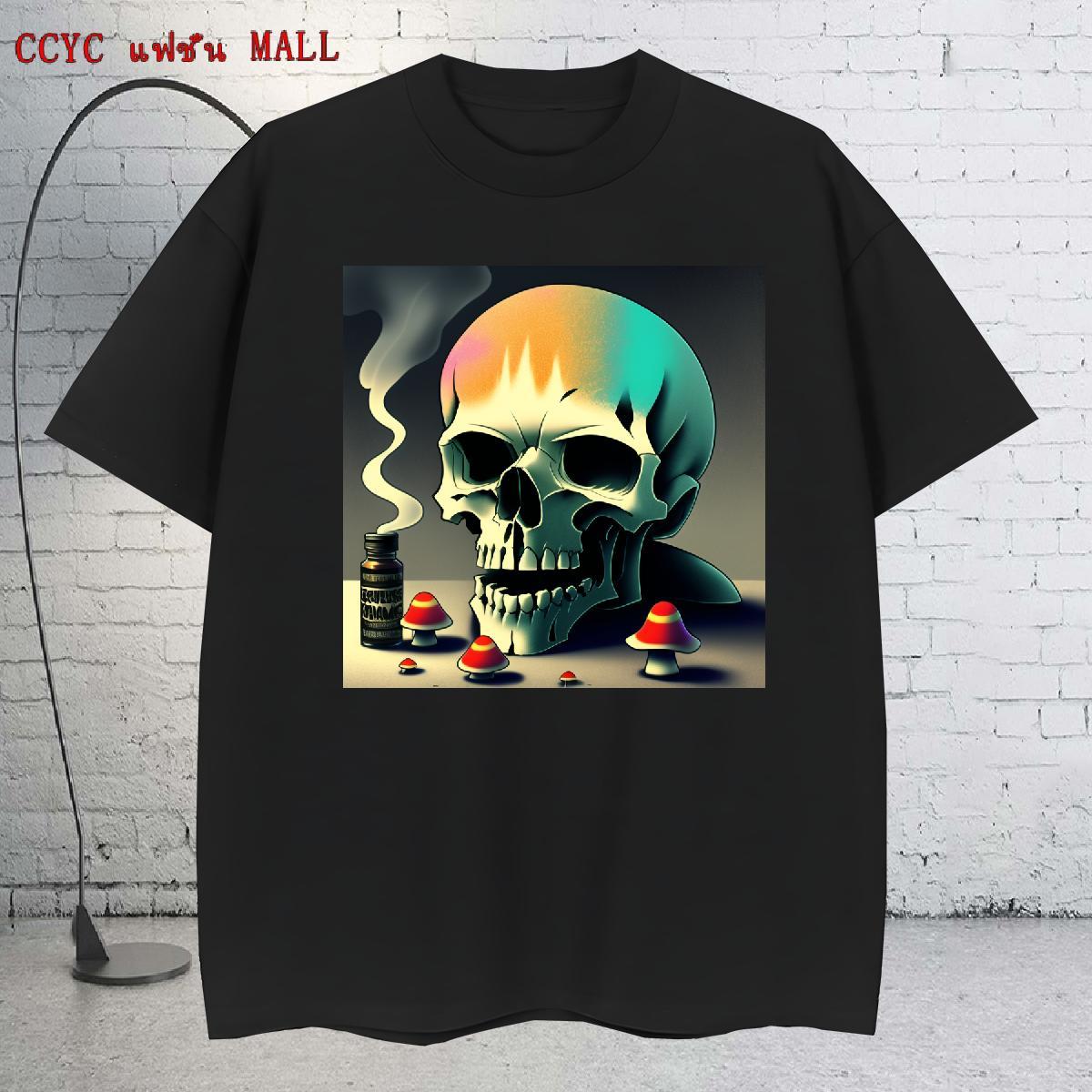 Cool Design Men T Shirts 230g 100% Cotton skull Street Casual Custom Print Oversized Short Sleeve Soft Men Clothes T-Shirt Free Shipping Clothings