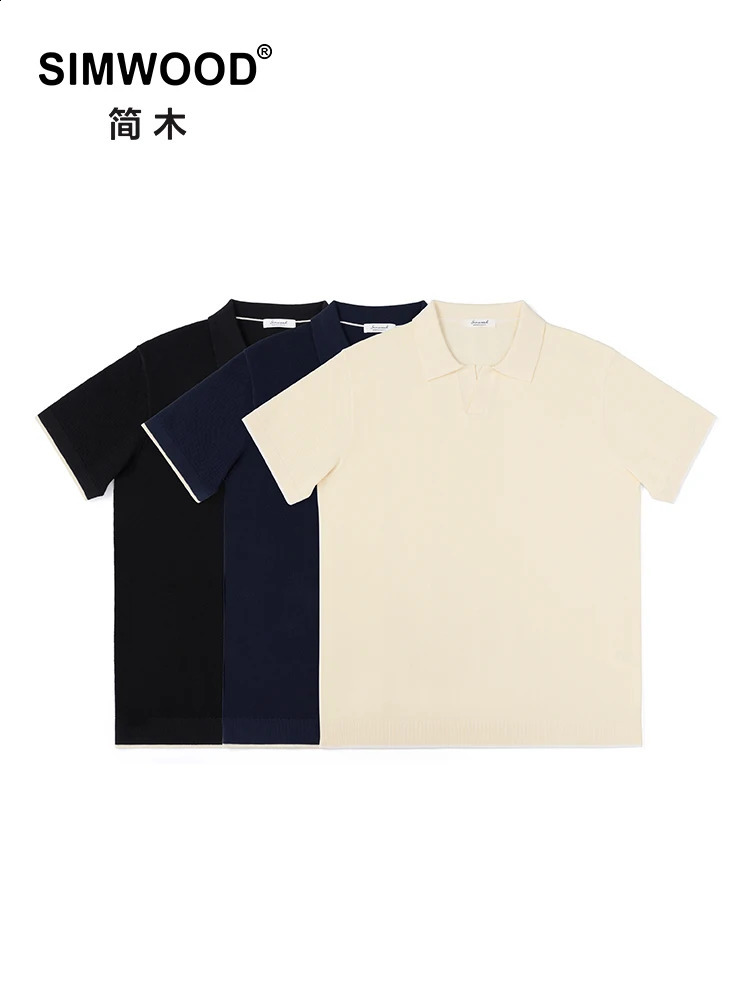 Summer Formal 100% Cotton Knitted Polo Shirt Mens Casual Breathable Top Comfortable Tshirt 240824