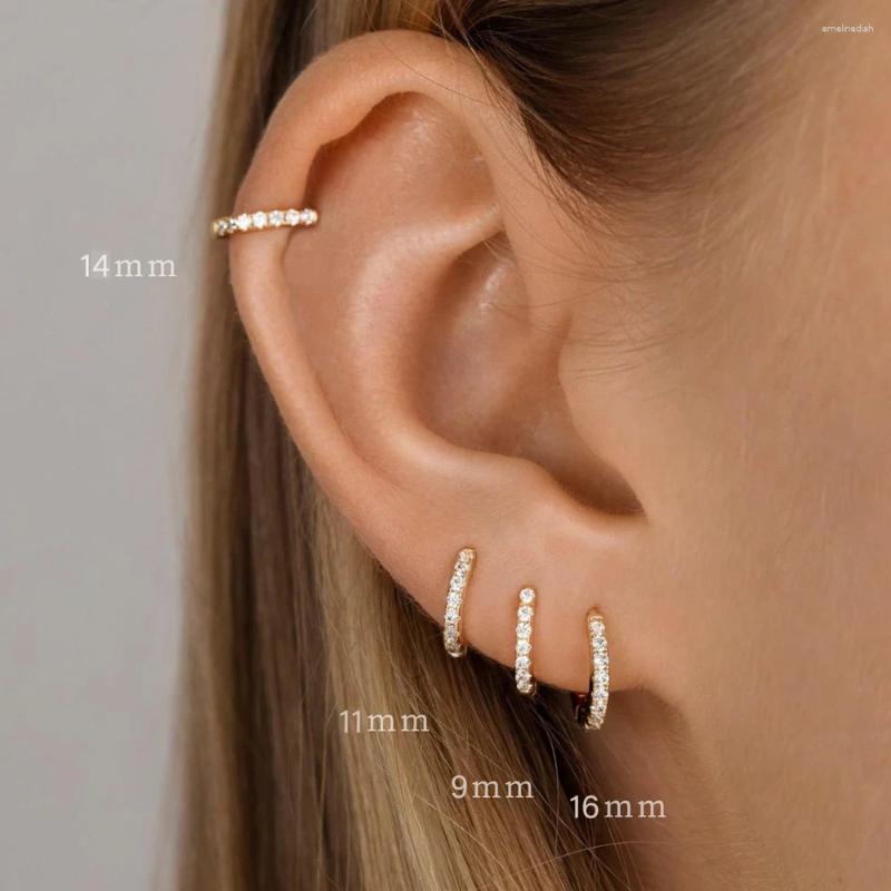 Hoop Earrings Small Gold Set For Women 14K Plated Tiny Dainty Lightweight CZ Hie Cartilage Earring Jewelry