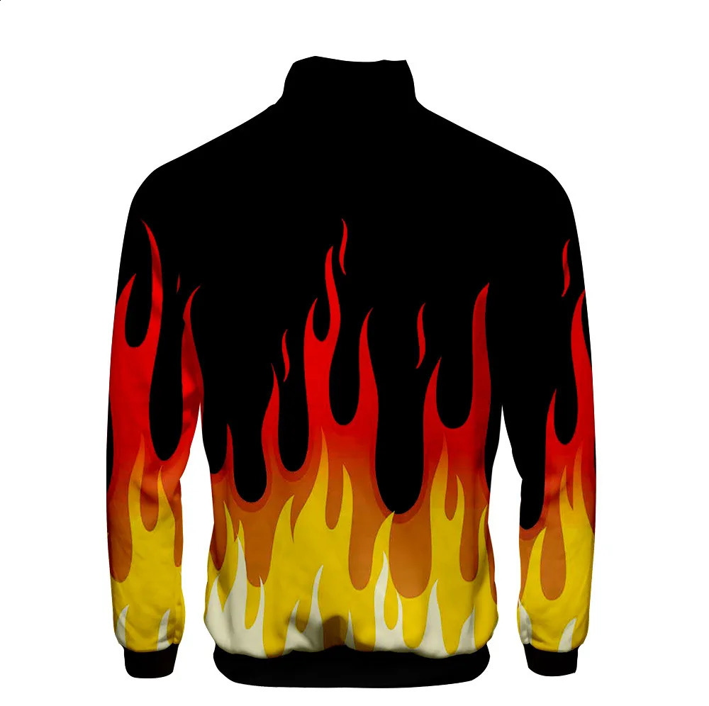 Coats Red and Yellow Flame Hoodie Womens Long Sleeve Role Playing Mens Jacket Sportswear 240824