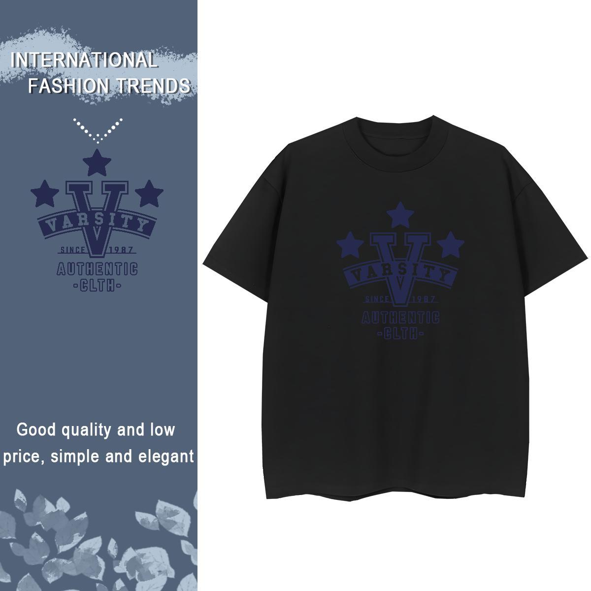 Popular Woman Tshirt 230g Pure Cotton letter Casual Sport T-Shirts for Women Breathable Short Sleeve Black White Wear