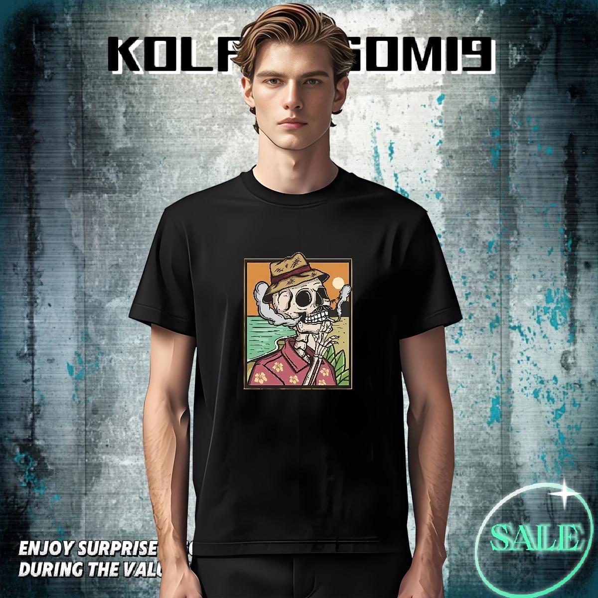 Brand T-Shirts 100% Cotton 230g skull Street Wear DIY Printed Short Sleeve O-Neck Tshirt for Man Woman Customized Tee Shirt