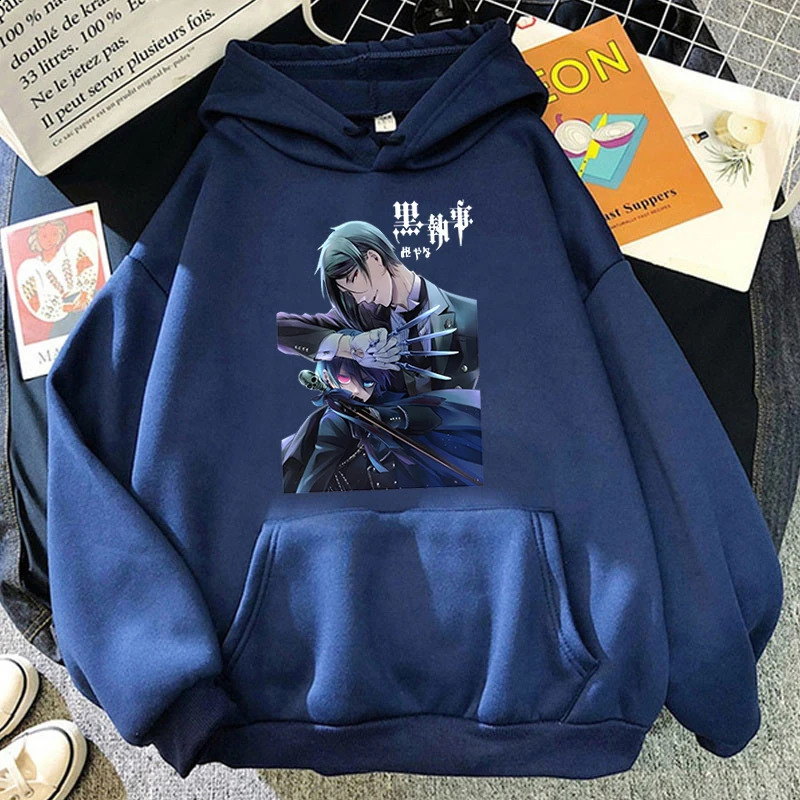 Funny Anime Black Butler Michaelis Ciel Phantomhive Print Hoodie Fashion Women Casual Pullover Hoodies 240824
