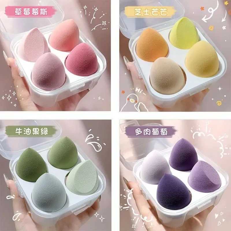4 pieces of colored makeup sponge pads basic powder sponge beauty egg makeup blender makeup puffs womens makeup and beauty tools M240826