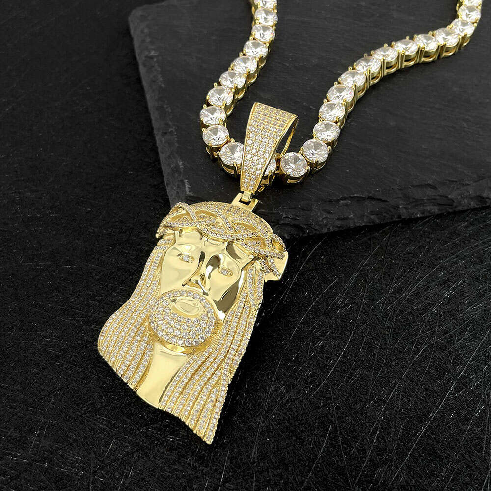 Trendy Style Full Moissanite Diamond Sparking God Charm Chain Hip Hop Jewelry Jesus Pendant S Sier Bg Men Necklace