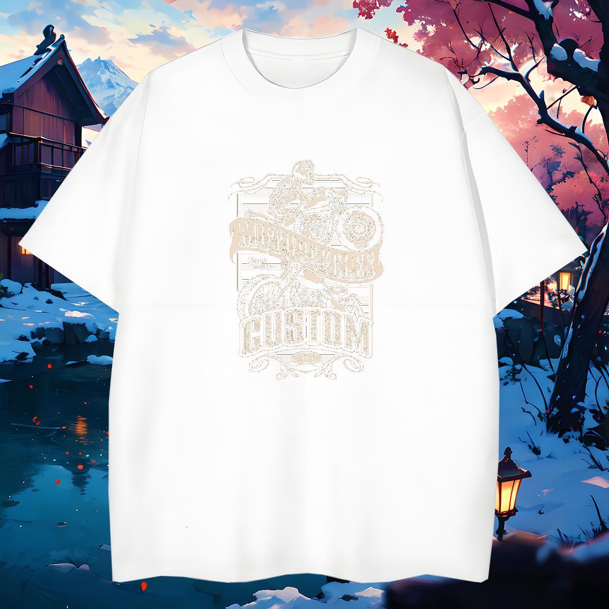 Comfortable T Shirts Men 230g Pure Cotton skull Beach Custom Printing Breathable Crew Neck Men Tops Tees Fashion Tshirts