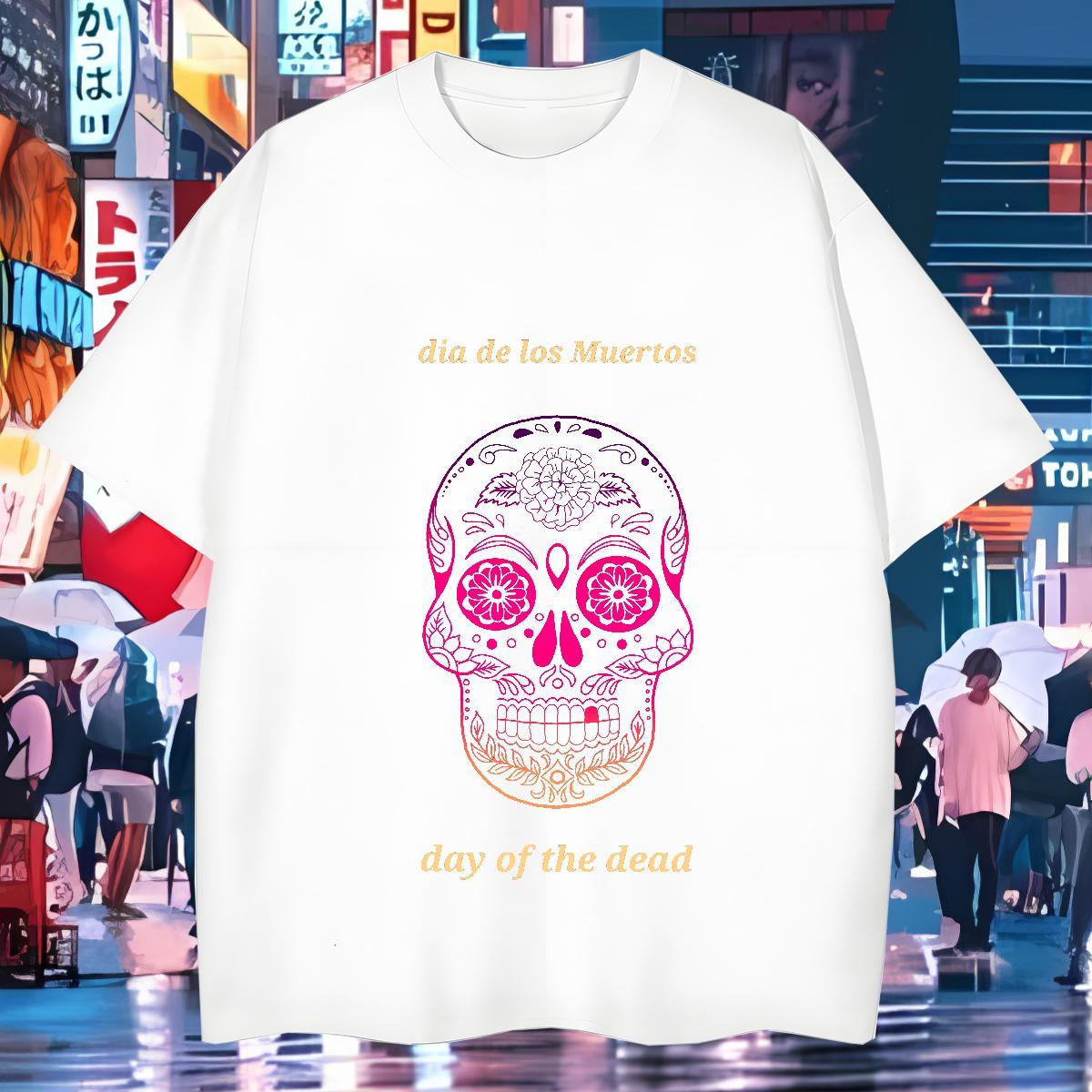 Cool Design T Shirt For Man 230g 100% Cotton skull Anime Printing Street Custom Anime O Neck Short Sleeves Couples T Shirts Stylist Wear