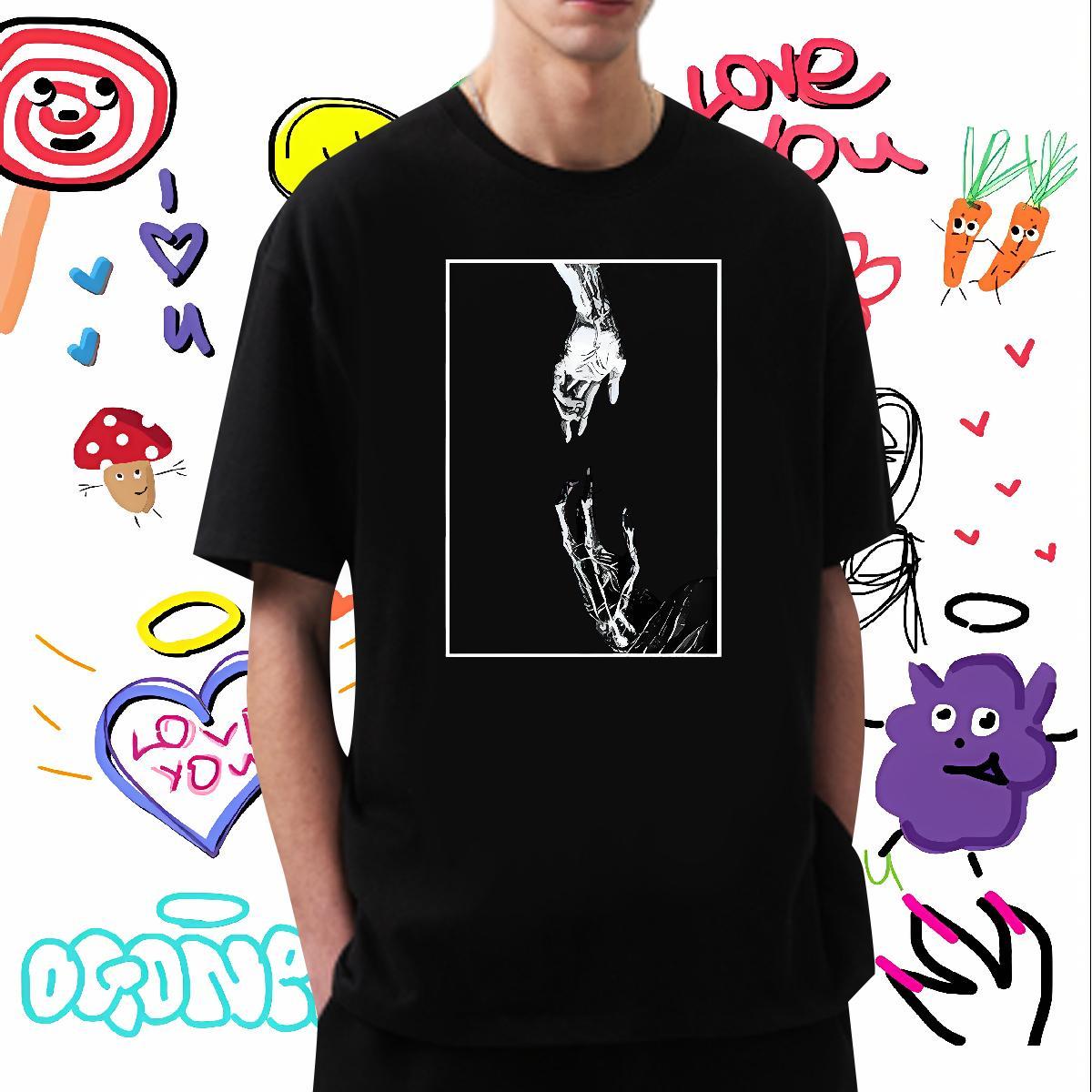 Classic T shirt 230g Cotton skull Beach Customized Round Neck Short Sleeve Men Clothes T-Shirt Classic Casual Polos