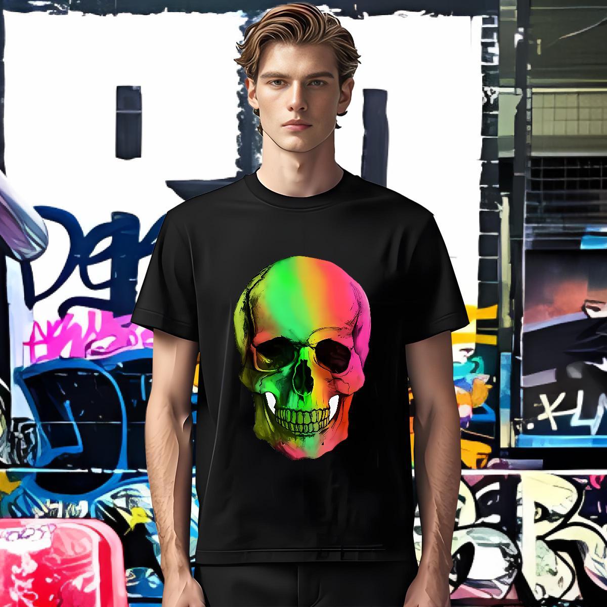 Brand T-Shirts 230g 100% Cotton halloween Casual Daily Wear Anime O Neck Short Sleeves Mens Tshirts New Designer Polos