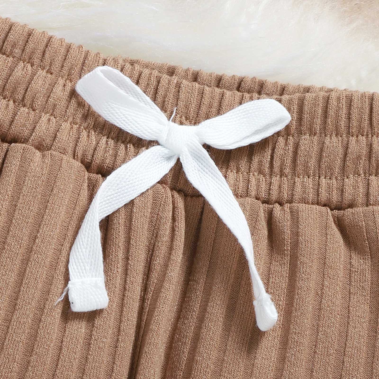 2PCS Autumn Boys and Baby Age 0-2 Two Color Towel Embroidered Rainbow Long Sleeve Set+Solid Color Pants Set W240824