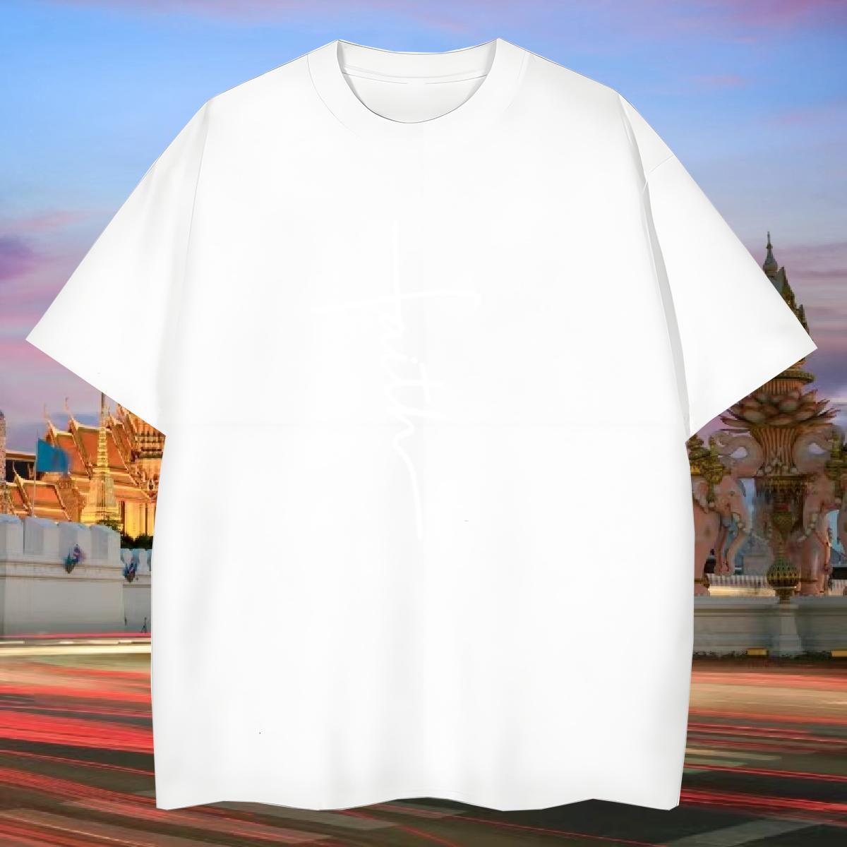 Loose Fit T Shirts Men 100% Cotton 230g letter Home Outdoor Customized Pure Cotton Men Tees DIY Tops Tees