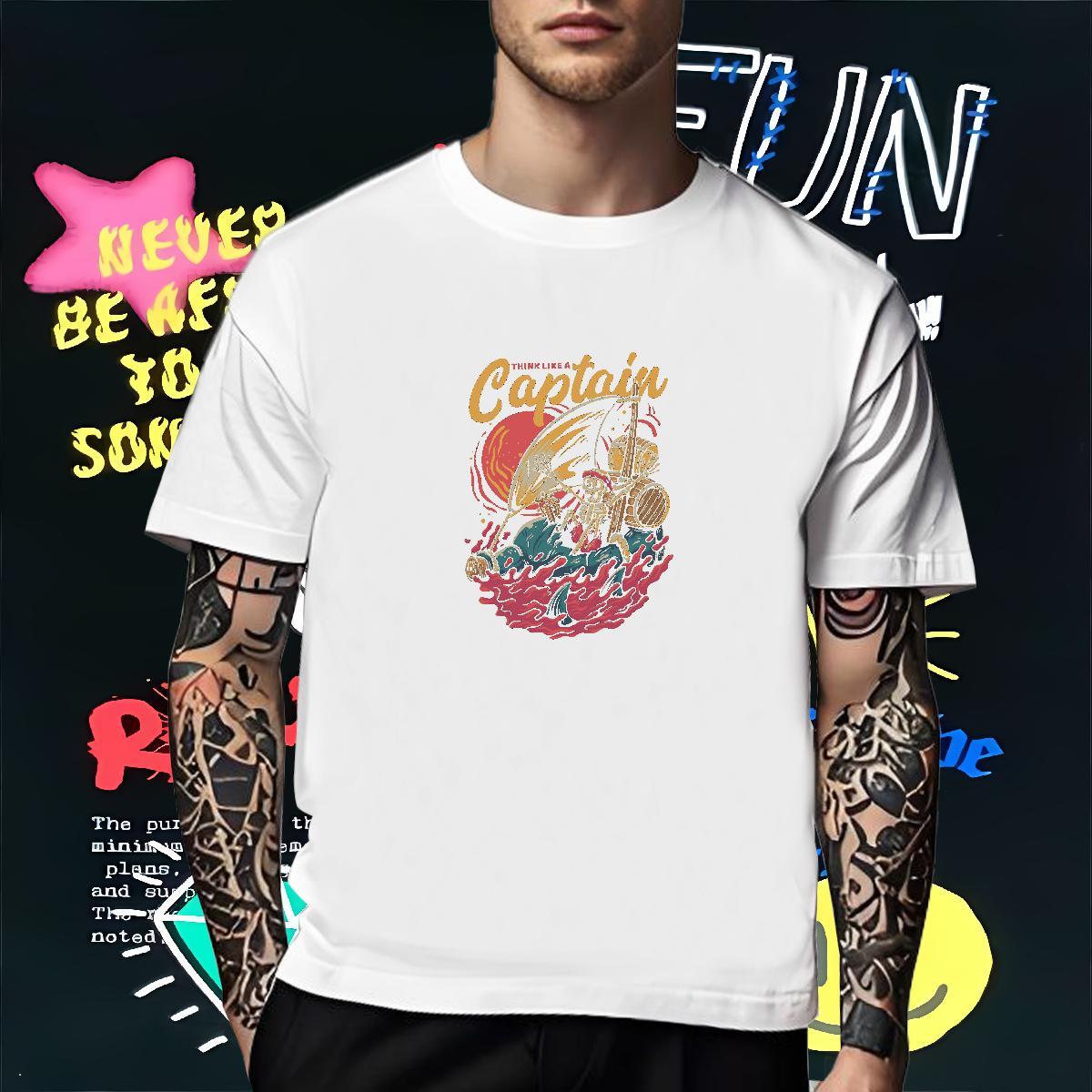 Comfortable Men T Shirts 230g 100% Cotton skull Casual Custom Big Size Round Neck Short Sleeve Men Tees Casual New Clothes