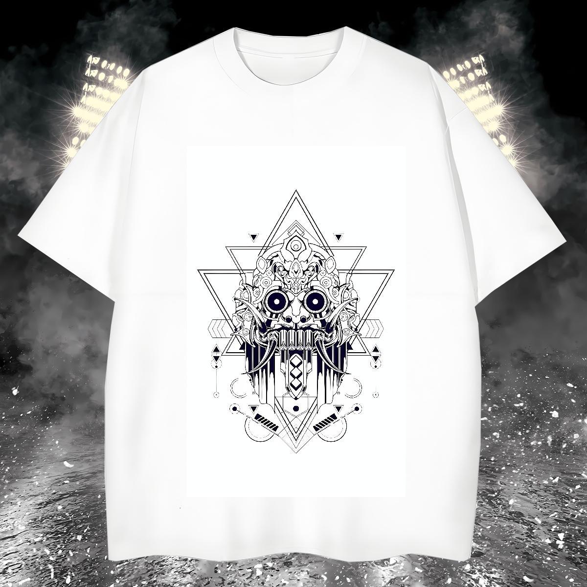 High Quality T Shirt For Man 230g Cotton eye of the devil Casual Daily Wear Custom Cartoon Crew Neck Tshirt for Man Woman 2024 Top Tees