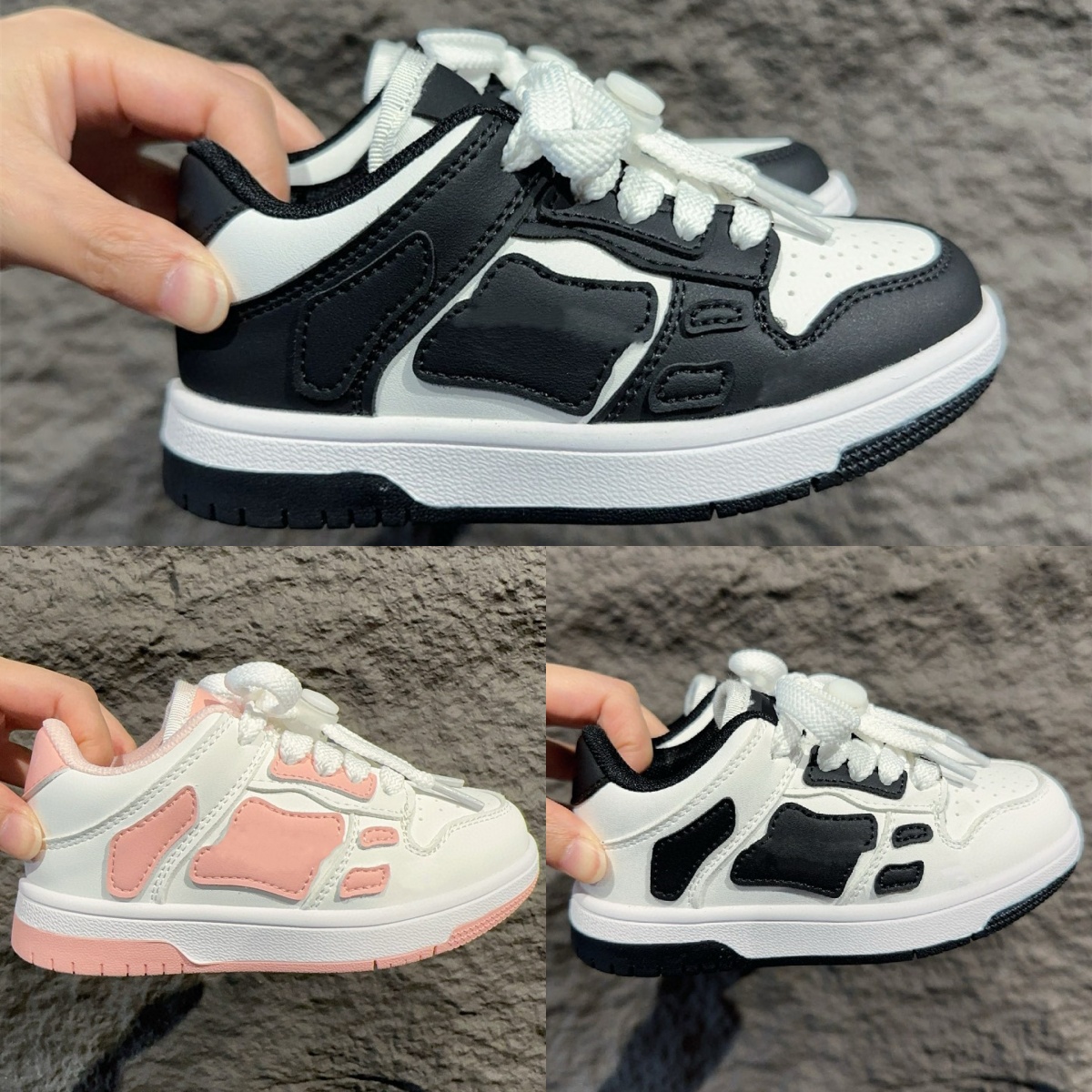 skel Kids Sneakers Bones Top Skeleton Boys Designer Shoes Low Toddler Girls Running Trainers Black White Platform Pink Youth Children Shoe