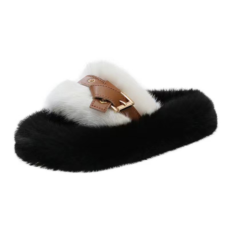 2023 Newest Fur Wool Sliders Women Fashion Sandals Shoes Green Towelling Slippers