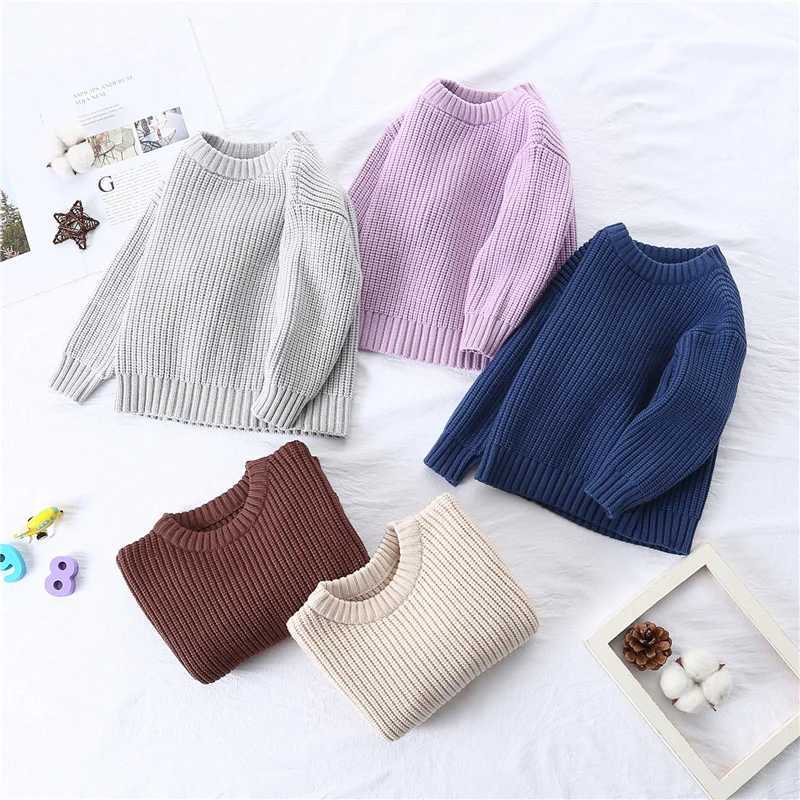2024 New Childrens Soft Sweater Knitted Baby Boys and Girls Knitted Clothing Spring and Autumn Childrens Long Sleeve Pullover Top 0-6 YearsW240824