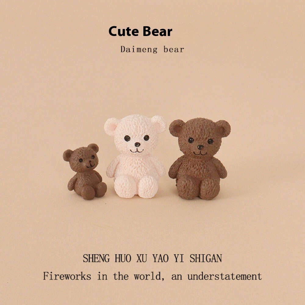 Adorable Miniature Bear Figurines - Perfect Small-Scale Interior Accent Pieces