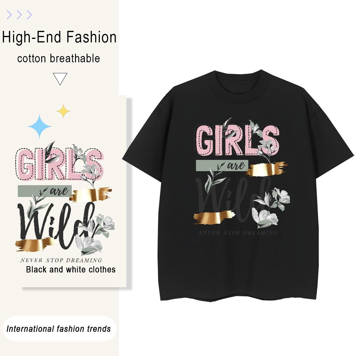 Lady Tshirt for Man Woman 230g 100% Cotton letter Home Outdoor T shirt O-Neck Short Sleeve Plus Size Cartoon Top Tees