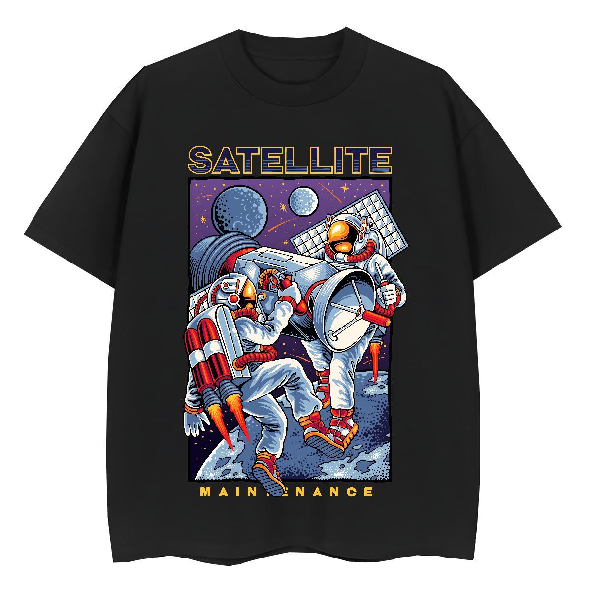 5A Tshirt for Man Woman 100% Cotton 230g spaceman Hip Hop T Shirt For Woman Breathable Soft Floral Print Tops Tees