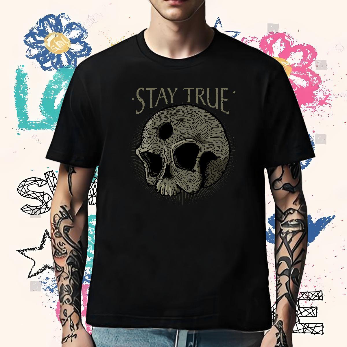 Designer Men T Shirts 230g 100% Cotton skull Street wear Hip Hop Cartoon Printing L-4XL Breathable Tshirt for Man Woman Designer Fashion Wear