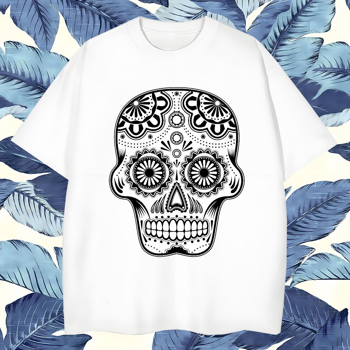 High Quality T Shirts Men 100% Cotton 230g skull Daily Outfit Plus Size Custom Short Sleeve Soft Men Clothes T-Shirt New Designer Top Tees