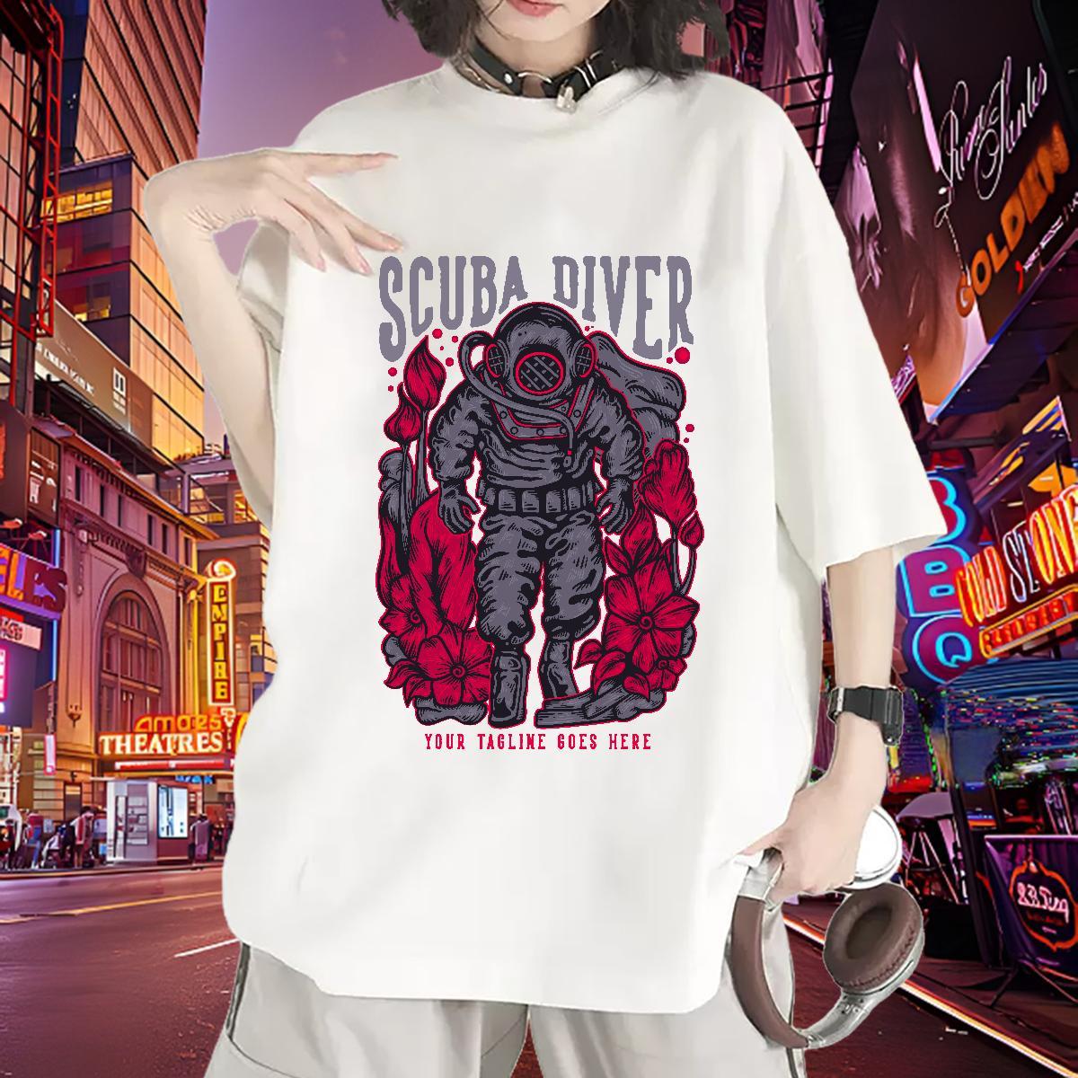 Nice Lady T shirt 230g 100% Cotton space High Street Hip Hop T-Shirts O Neck Short Sleeves Oversized L-4XL Clothings