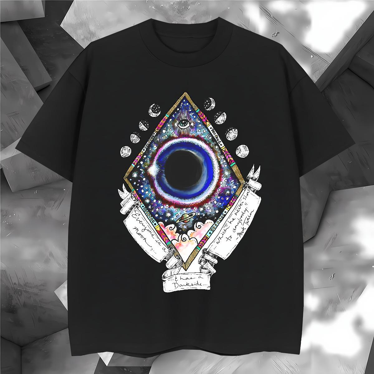 Classic T shirt 230g Pure Cotton eye of the devil Sports Casual Black White Breathable Soft Men Tshirts Wholesale Tops Tees