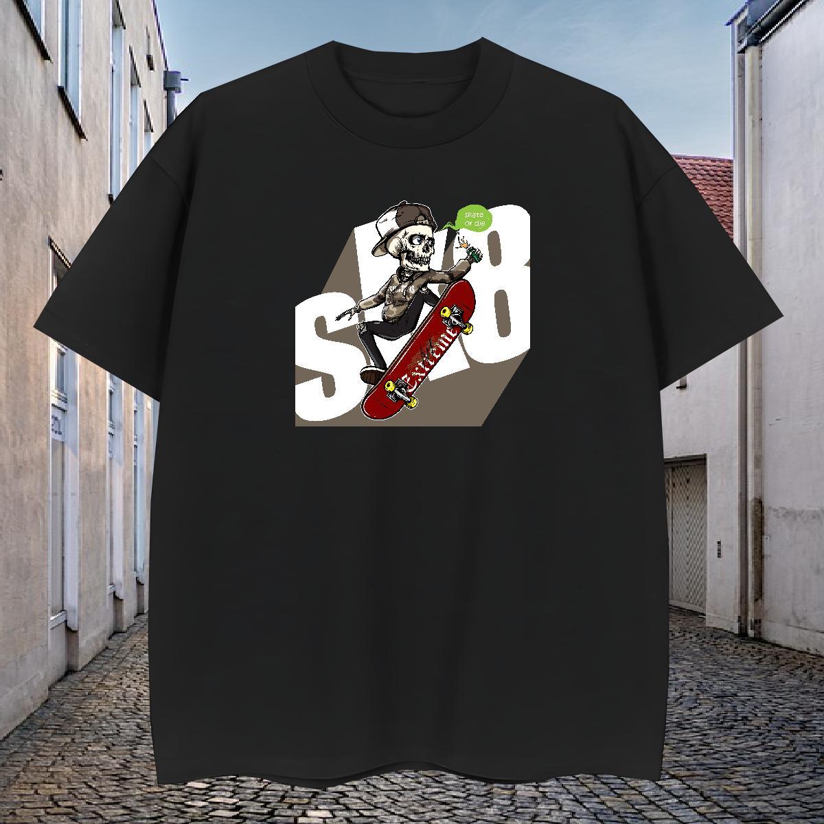 Free Shipping Men T Shirts 100% Cotton 230g skateboarding Beach Custom Big Size Round Neck Short Sleeve Men Tees Casual New Tops Shirt