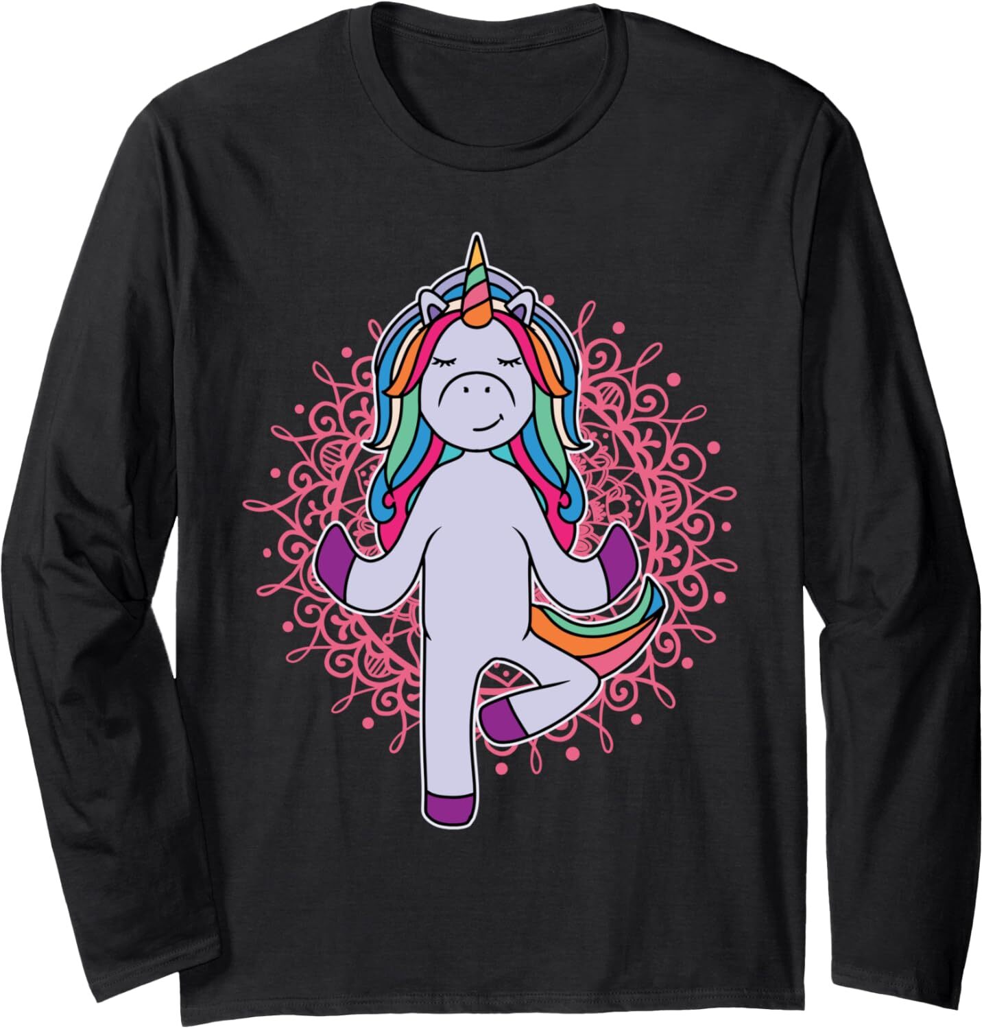 Long Sleeve Shirts for Men sweatshirt Namaste Yoga Unicorn - Unicorns Lover Funny Gift Long Sleeve Tee Streetwear Casual tops clothes