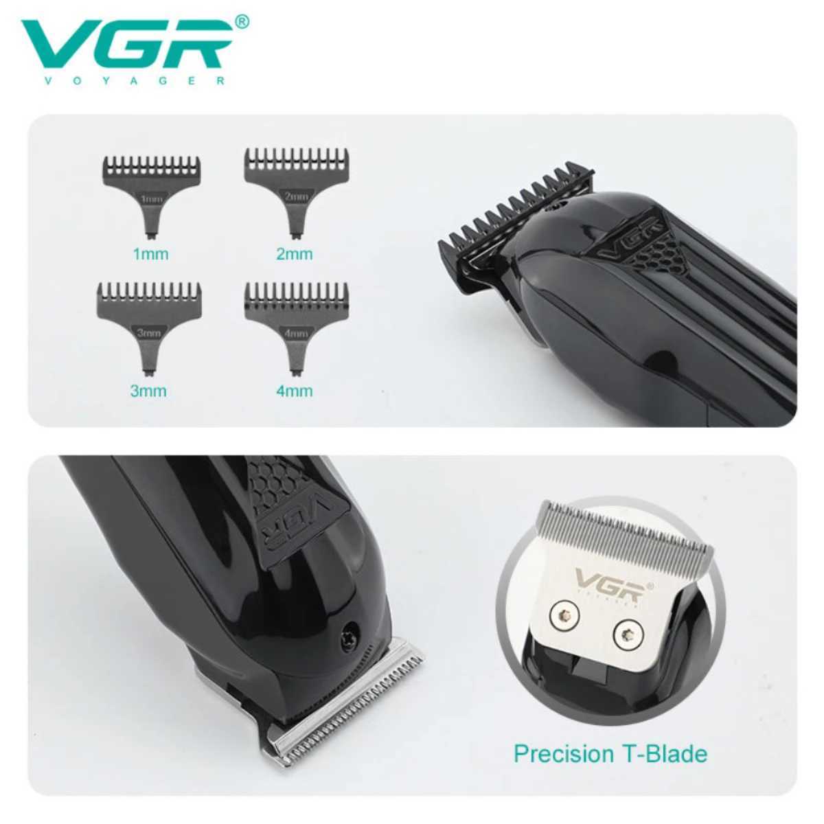 VGR Hair Clipper Professional Hair Cutting Machine Rechargeable Barber Hair Trimmer Cordless Haircut Clipper for Men V-282 V-982 W241227