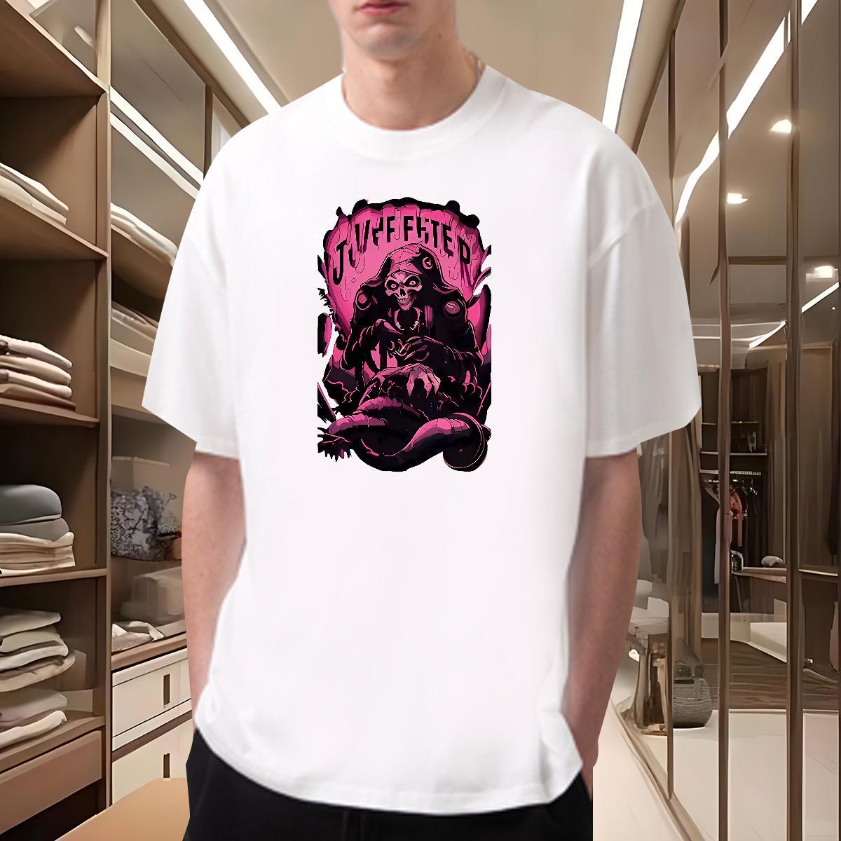 High Quality T Shirt For Man 230g 100% Cotton skull Summer Casual Floral Print Short Sleeve Soft Men Tops Tees Fashion New Tees Shirts