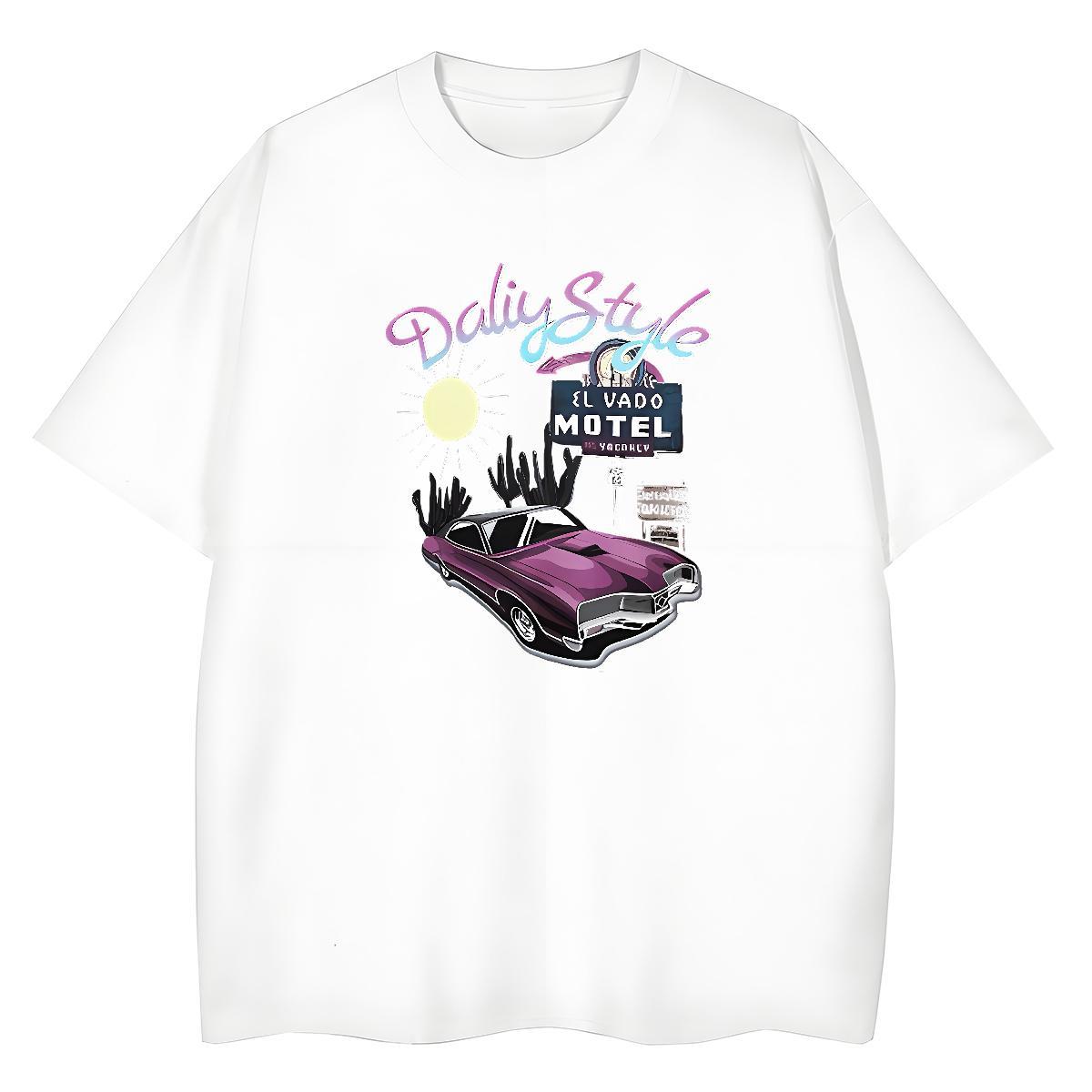 Popular Man T Shirts 230g 100% Cotton car Beach Custom Anime Breathable Soft Men Clothes T-Shirt Classic Casual Clothings