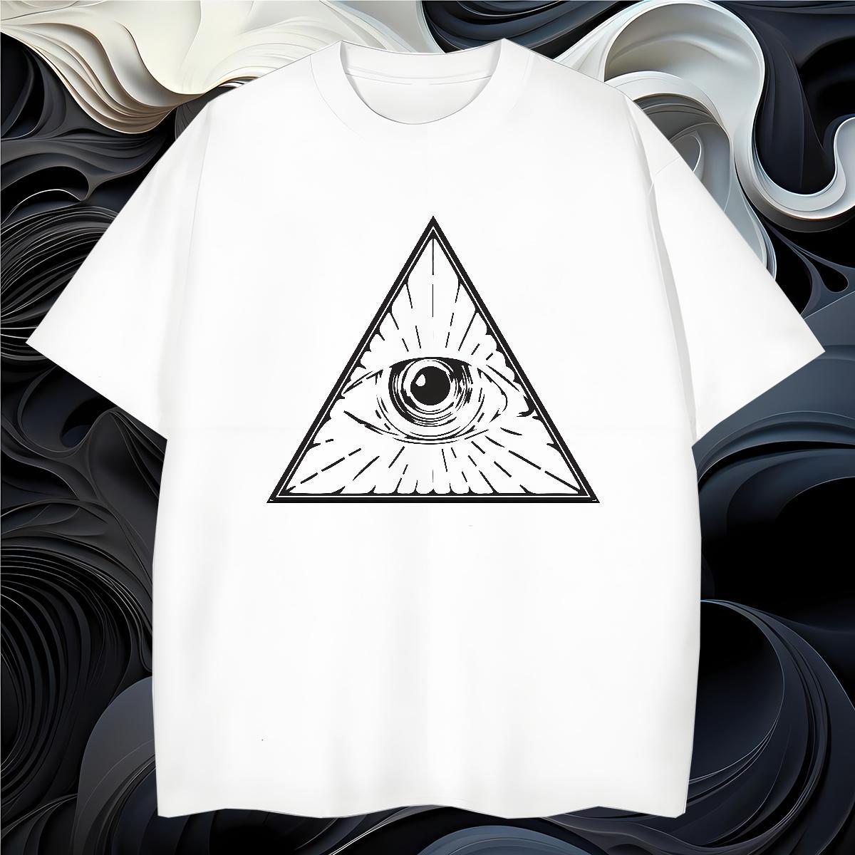 TOP Quality T-Shirts for Men 100% Cotton 230g eye of the devil Street Wear Graphic Breathable Short Sleeve Tshirt for Man Woman Customized Tops Shirt